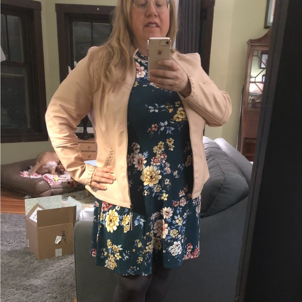 Women's Pink Faux Leather Jacket - Dia & Co styling company